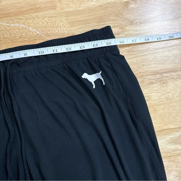 Victoria’s Secret Pink Black Super Soft Pajama Pants Elastic Waist Size L - Picture 6 of 7